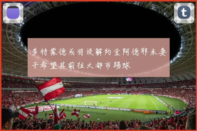 多特蒙德或将设解约金阿德耶米妻子希望其前往大都市踢球
